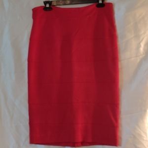 Mid-length red skirt